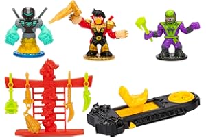 Akedo Legends of Ninja Fury Official Rules Starter Pack - 3 Warriors: Ultra RareThree Strikes Chux, Classic Venom Fang Ninja & Legendary Psyclone Shutdown & 1 Controller und Waffenständer mit 4