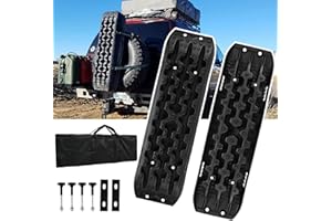 ‎EULENKE Eulenke Anfahrhilfe Sandbleche Offroad, Anfahrhilfe Wohnmobil,Sandbleche Wohnmobil,Traktionsmatte für PKW LKW Geländewagen,Recovery Board mit Aufbewahrungstasche und Befestigungsstifte（2 Stück）