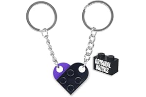 NUMEROPHI Genérico LegoLove Llaveros Para Parejas Originales | Ladrillos Auténticos | Inauguración Casa Nueva | Bricks de Construcción originales | Idea San Valentin Aniversario Coche Puzzle