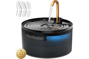 DOOOB Cat Water Fountain for Drinking, 2.1L Cat Fountain, Ultra Silent Automatic Pet Water Fountain with Copper Faucet, Dog Water Fountain with 3 Filters & 3 Sponges for Cats, Dogs and Other Pets