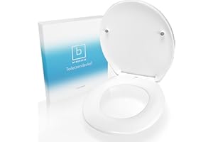 Benkstein® Abattant WC avec Frein de Chute – Cuvette Toilette Premium à Fermeture Automatique Douce. Lunette WC Universelle Amovible - Duroplast Antibactérien Blanc et Charnières en Acier Inoxydable