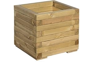Rowlinson Garden Products Square Patio Planter, Wood, Natural, ONE Size
