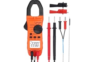 AMTOVL Clamp Meter - AC/DC Current, 2000 Counts Auto-ranging TRMS Clamp Multimeter NCV Flashlight Backlight Temperature Diode Hz Test- Father's Gift