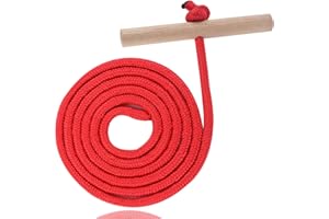 Awroutdoor Fune da slitta, 1,5 m, corda da slitta con manico in legno, corda da traino lunga forte, corda da slitta con passante, accessori per slitta, ideale per tirare slitte