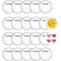 Kit Badge Personalizzati DIY - 30 Pezzi Acrilico Trasparente, 38/45/59 Mm Con Spille - Foto 6