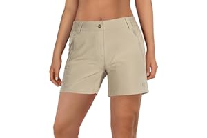 Outdoor Ventures Krótkie spodenki damskie UPF50+, ochrona przed promieniowaniem UV, krótkie spodenki trekkingowe, elastyczne, szybkoschnące, do wędrówek