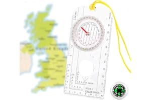 Sookin Explorer Orienteering Compass with Lanyard and Button Compass - Expedition Map Reading, Camping, Mountaineering, Hiking, Army & Outdoor Activities