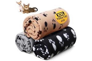 ‎OMH NUTRITION OH MY HEALTH OMH nutrition OH MY HEALTH Katzendecke XXL Fleecedecke 3er Pack Hund Katze Hundedecke waschbar weich Decke Überwurf 140cm x 100cm Autodecke Polsterschutz für Haustiere