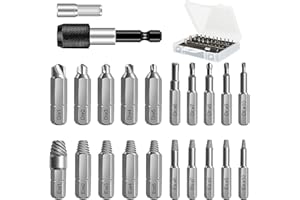 Estrattore Di Viti, [22 Pcs] Diyife Estrattore di viti Jellas, Set Di Estrattori Di Bulloni Danneggiati Dispositivo Di Rimozione Bullone Rotto In Acciaio H.S.S per Danneggiati/Spellati