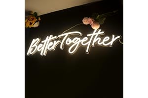 BDUN Large 'Better Together' Neon Sign – 2-in-1 LED Neon Light, Tailor your Layouts for Each Celebration, Reusable, Versatile, Personalized Decor for Wedding! Max-120x50cm, Min-60x45cm