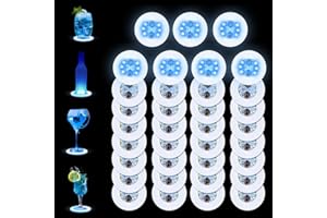 CDIYTOOL Lot de 35 dessous de verre à DEL, autocollants LED lumineux pour bar, dessous de verre, tunnel, bouteille, tapis de tasse pour bière, verre à vin, tapis de boisson, éclairage clignotant pour fête,