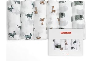 GLLQUEN BABY Muslin Squares Cloth for Baby, 6pack 70cm x 70cm Cotton Burp Cloths for Newborn, Absorbent & Breathable and Ideal to Clean, Wipe & Cover Newborns