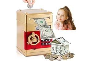 YUNYODA Hucha electrónica para niños, con contraseña Grande, Banco automático para niños, Bancos automáticos