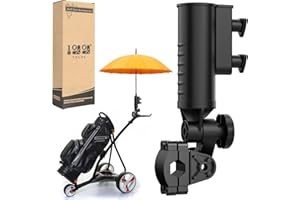 10L0L Heavy Duty Golf Umbrella Holder, Unique Hexagonal Aluminium Base, Resistant to Wind Gust Upto 12 without Breaking, Universal Golf Trolley Stand for Motocaddy/Powakaddy/Pram/Wheelchair, Black