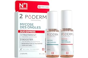 PODERM - LOT MYCOSE ONGLE SEVÈRE 2 PRODUITS | 2 Best Sellers | Traitement complet spécial Mycose difficile à traiter | Soin professionnel pied/main | Facile & rapide | Swiss Made