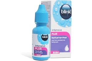 Blink Intensive Plus Liquid Gel Eye Drops - Relief from Dry Eyes - Instant & Long-Lasting Lubricating Eye Drops with Hyaluronic Acid, Suitable for Use with Contact Lenses, 10 ml