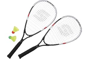 ‎SUNFLEX Sunflex® Badminton Sonic Speed Set II Badminton - Unisex - Erwachsene - Federball - Schläger Set - Racket - Windstabile Bälle - für Park, Strand, Wiese - mit Tasche
