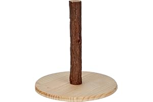 KERBL PET Kerbl Futterbaum Nature für Nagetiere/Kaninchen (Abwechslung, Spielzeug für Nager, Höhe 30 cm, Futterspender aus Holz, Knabberbaum mit Bodenplatte) 84408