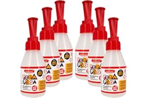 PEGAMENTO LÍQUIDO TRANSPARENTE STARPLAST - Pegamentos para papel, cartón, cuero, tela y madera. Ideal para manualidades, artesanía o hacer maquetas - 100ml Pack 6