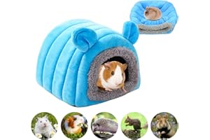 JODSEN Guinea Pig Bed House Cave Cozy Hamster Guinea Pig House with Emovable Pad,Guinea Pig Hideaway Hideout Small Animal Beds for Hamster,Rabbit,Chinchilla,Bearded Dragon,Ferret,Hedgehog (Blue)