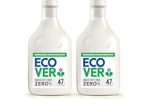 Ecover Zero Fabric Softener for Sensitive Skin, Baby Fabric Conditioner, Dermatologically Tested, 2 x 47 Washes, 2 x 1.43L
