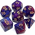 THE WHITE SHOP 7PCS DND Dice Set Red Mix White Dice for Dungeon and Dragons D&D MTG 7-Die RPG Polyhedral Dice/Red-Purple