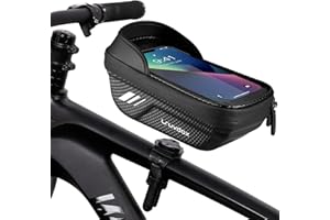 LRUVDOX Sacoche de cadre de vélo étanche pour téléphone portable, sac de vélo, sacoche de téléphone portable, accessoires de vélo, sacoche de guidon de vélo, sac de guidon, vélo de route, VTT, vélo électrique