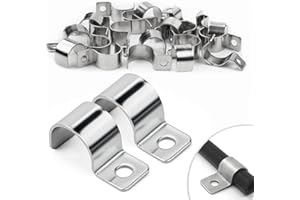 LONELY HIGH HEELS 25 Piezas Abrazaderas para Tubo 14mm Soportes para Tubo de Un Solo Agujero en Acero Inoxidable V2A Soportes en U Abrazadera Sujetadores para Cables Ø 13-14.5mm Fijación de Tuberías de Agua