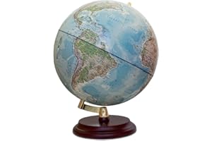 MAGELLAN EXPEDITION Globe Magellan Vasa avec carte politique ou plastifié à la main, autoportant sans méridien diamètre 32 cm, globe avec pied en bois brun rougeâtre échelle 1:40.000.000 32 cm