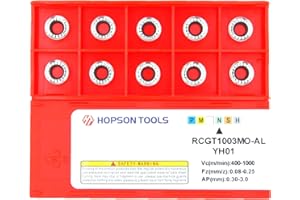 HOPSON TOOLS RCGT1003MO Inserti Carburo Tungsteno per Alluminio,per Utensili Professionali CNC Tornitura,Lavorazione Leghe Leggere/Non Ferrosi,10 Pezzi