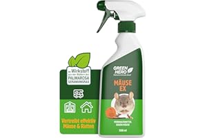 ‎GREEN HERO Mäuse Ex Spray zur Mäuseabwehr & Rattenabwehr, 500 ml Mäuseschreck gegen Mäuse & Ratten, Abwehrmittel für Haus, Dachboden, Garten & Outdoor, Mäusespray zum Vertreiben und als Abschreckung