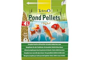 Tetra Pond Pellets – Alimentation Quotidienne idéale pour tous les Poissons de Bassin – Granules Enrichis en Oligo-éléments, Vitamines essentiels, Caroténoïdes – 4 L