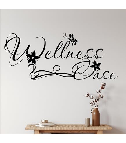 XL Wandtattoo “Wellness Oase” – 110x28 Cm, Für Badezimmer, Wohnzimmer, 32 Farben Wählbar