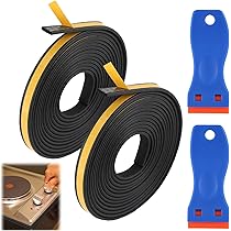 2 stuks afdichtingstape, zelfklevend, 10 m afdichtingstape, voor kookplaat met kleine schraper, 10 mm x 3 mm hittebestendige montageband voor elektrische fornuizen en kookplaten, betrouwbare