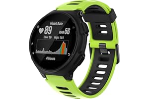 ANBEST Cinturino in Silicone per Garmin Forerunner 735XT/235/220/230/620/630 Cinturino Sportivo di Ricambio per Approach S20/S5/S6 Braccialetto Sostitutivo, Verde/Nero