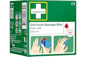 CEDERROTH Rouleau de bandage en mousse souple - Couleur : bleu - Longueur : 200 cm - Largeur : 6 cm