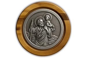 ELBKAISER – Christopherus Auto Magnet - Holz – Heiliger Christophorus Plakette fürs Auto – Schutzpatron - Autofahrer & Schutzengel Auto Magnet, edle Christophorus Auto Variante als Geschenk