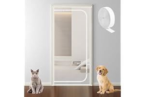 KIKIGOAL Cat Dog Screen Door,Heavy Duty Pets Proof Screen Door with Zipper,35.4x78.7in Prevent Dogs Cats from Running around for Living Room, Bedroom, Kitchen (90 * 200CM)