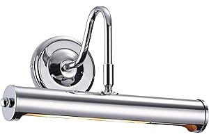 LIGHTS4LIVING Modern Polished Silver Chrome Swan Neck Adjustable Picture Light - LED Compatible (12')