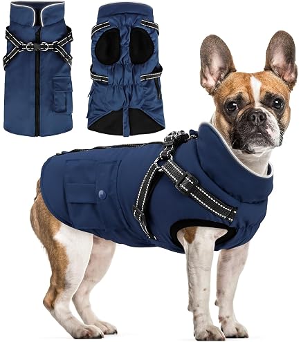 Hundemantel Winterjacke Lila – Wasserdicht, Winddicht, Mit Integriertem Geschirr, Für Kleine & Mittlere Hunde