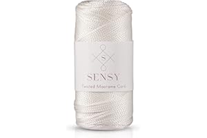S SENSY Sensy Premium 2 mm 230 Meter Polyester-Seil, 100% Polypropylen-Kordel Makramee-Kordel 2 mm Häkeltasche Kordel Makramee Seil Häkelgarn Geschenk für Strickwaren (Ecru)