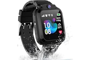 Ruopoem Montre Connectée GPS Étanche pour Enfants, SOS Conversation Bidirectionnelle Montre Intelligente Enfants, Jeu caméras Mode Silencieux Smartwatch, Cadeaux pour garçons et Filles de 3 à 12 Ans