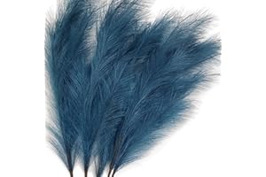 QIANYUN 5 Piezas de Hierba de Pampa Artificial 39 en 100 cm Ramo de Bricolaje florero año Nuevo Vacaciones Boda Fiesta decoración del hogar Planta simulación Flor caña (Azul)