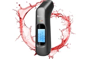 Reeye Etilometro Portatile Certificato, Etilometro Professionale con Display Digitale LCD e Chip ad Alta Sensibilità, Precisione di Grado, Alcool Test Portatile per Test Personali