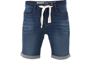 riverso Jeans Shorts Herren Stretch Kurz Kordelzug Regular Fit RIVPaul Kurze Hosen Bermuda Shorts Sommer Denim Einfarbig Schwarz Blau Grau 30 31 32 33 34 36 38 40 42 44 46