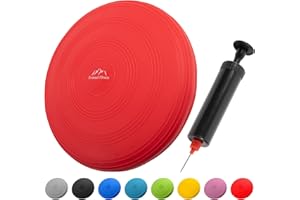 EVEREST FITNESS Cuscino ad aria, con gonfiaggio, diametro 33 cm, con pompa ad aria, cuscino per equilibrio, cuscino per allenamento, seduta e schienale