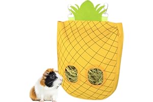 Geegoods Rabbit Hay Feeder Bag, Guinea Pig Hay Feeder Storage ，Hanging Feeding Hay for Small Animals 600D Oxford Cloth Fabric (Yellow)