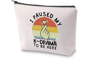 BAUNA Regalo drammatico K per i fan dei programmi TV coreani Ho messo in pausa il mio KDrama per essere qui K Drama Cosmetic Bag Regalo amante coreano, Kdrama