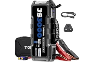 Jump Starter Power Pack, TOPDON JS3000 Car Battery Booster for Up to 9L Gas/ 7L Diesel Engines, Portable Car Starter Power Bank with Handle/Jump Lead/EVA Case