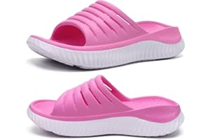 KuaiLu Sandales de Récupération Femmes, Confortable Orthopediques Fasciite Plantaire Claquettes Bout Ouvert Legere Sport Sandalette Réduit le Stress sur Les Pieds, Les Articulations et Le Dos